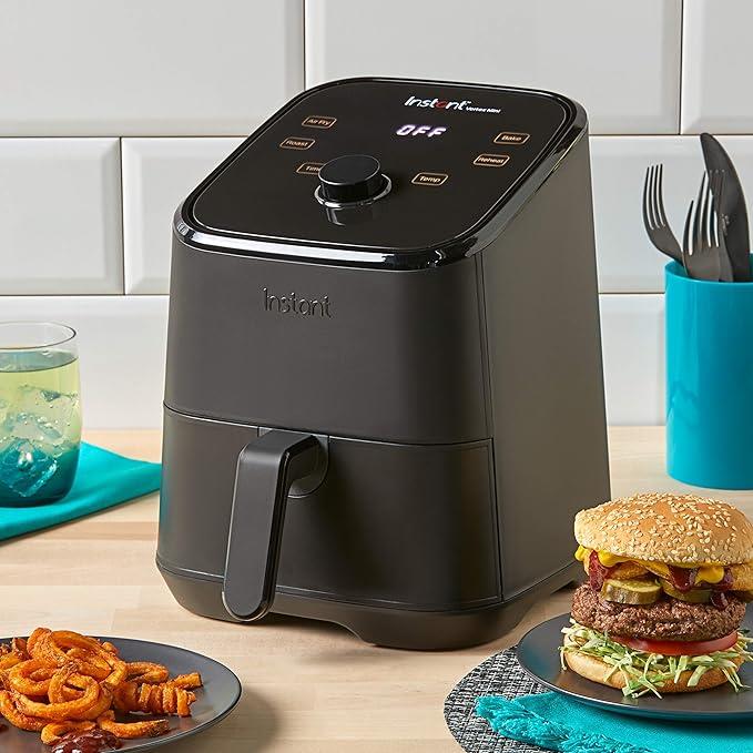 OUTLET Instant Brands Vortex Mini Airfryer, 2L Kapasite, Kızartma Tavası ve Mini Fırın, Siyah