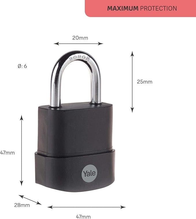 OUTLET Yale Y227B/45/122/1 - 45mm Protector Zor Hava Şartlarına Dayanıklı Asma Kilit - Maksimum Koruma -Boron Halka - Çift Kilitleme - 3 Anahtar