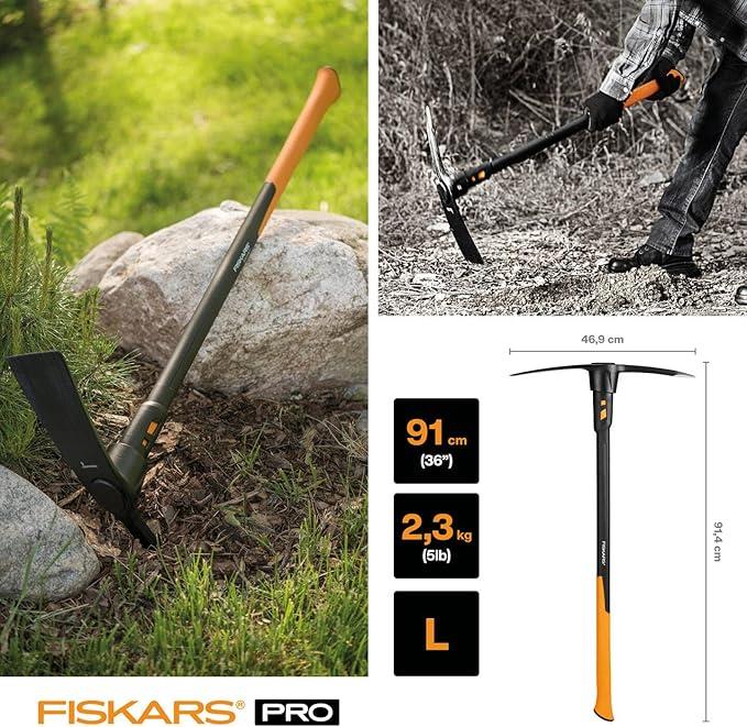 Fiskars IsoCore L Kazma Kazması, Kayalık Topraklar İçin, 91 cm, 3,4 kg, Siyah/Turuncu, 1020166