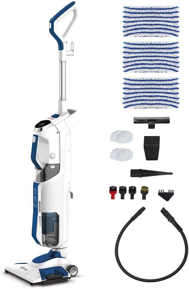 OUTLET Polti Vaporetto 3 Clean Blue Buharlı Siklon Vakumlu Dikey Elektrikli Süpürge, Mavi