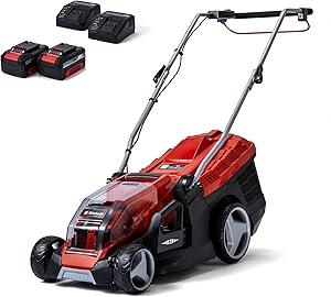 Einhell Akülü Çim Biçme Makinesi GE-CM 36/36 Li Kit Power X-Change (36 V, 36 cm kesme genişliği, kömürsüz, 40L hazne, 25-75 mm kesme yüksekliği, 2x 4,0 Ah akü + 2x şarj cihazı dahildir) - 3413230