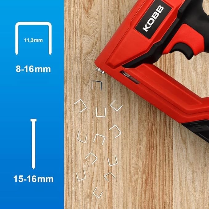 KOBB KBZ200B 8-16mm Zımba ve 15-16mm Profesyonel Çivi Çakma Makinesi + 3000 adet Yedek Zımba ve Çivi