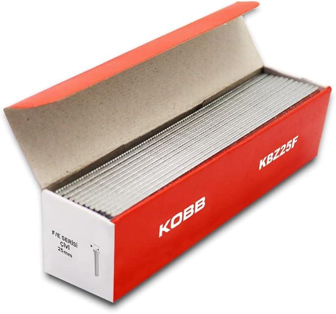KOBB KBZ25F 25mm 2500 Adet F/E/J/8 Serisi Ağır Hizmet Tipi Kesik Başlı Çivi, Gri