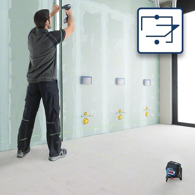 Bosch Professional GCL 2-50 CG Çizgi Lazer(20m Çalışma Alanı [Alıcı ile 50 m], SOLO [Akü, şarj cihazı dahil değildir], IP 54 Toza Karşı Koruma Sistemi, Yeşil Lazer, RM2 Tutucu, L-Boxx 136)