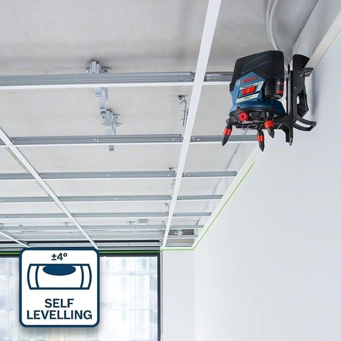 Bosch Professional GCL 2-50 CG Çizgi Lazer(20m Çalışma Alanı [Alıcı ile 50 m], SOLO [Akü, şarj cihazı dahil değildir], IP 54 Toza Karşı Koruma Sistemi, Yeşil Lazer, RM2 Tutucu, L-Boxx 136)