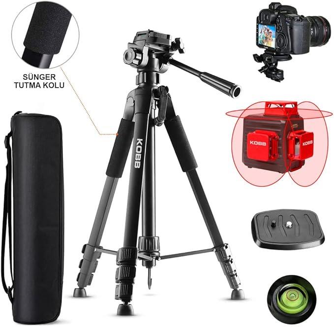 KOBB KBL20T 160CM Su Terazili Profesyonel Alüminyum Lazer Tripod
