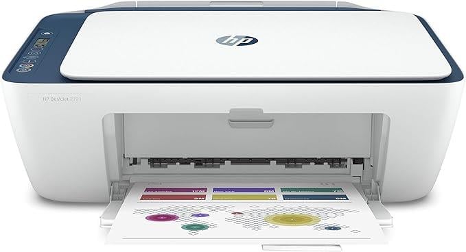 OUTLET HP DeskJet 2721 All-in-One Yazıcı Baskı, fotokopi, tarama wifi,  Dakikada 7,5 siyah beyaz ve 5,5 sayfaya kadar renkli baskı, 1 USB bağlantı noktası, 7FR54B