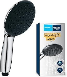 GROHE Vitalio Start 110 El Duşu, 1 Akışlı Yağmur Duşu, 110mm Yuvarlak Duş Başlığı, Kireç Önleyici Sistem, Krom, 27940001