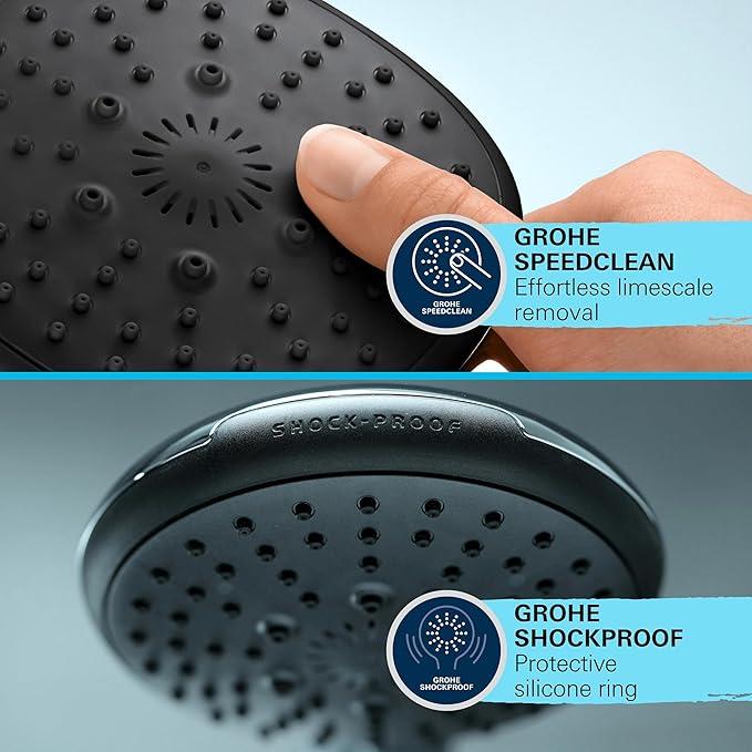 GROHE Vitalio Start 110 El Duşu, 1 Akışlı Yağmur Duşu, 110mm Yuvarlak Duş Başlığı, Kireç Önleyici Sistem, Krom, 27940001
