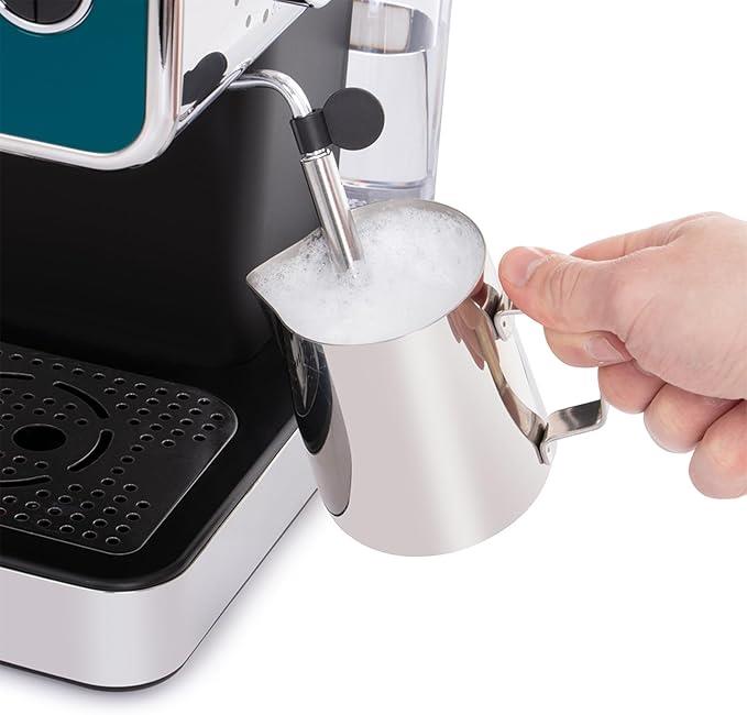 OUTLET Russell Hobbs Espresso Makinesi Distinctions Paslanmaz Çelik Okyanus Mavisi (15 Bar, 1 ve 2 Bardak Takma, ESE Pedleri, Otomatik Dozajlama ve Man.Seçeneği, Sıcak Su ve Süt Köpüğü için Buhar Nozu