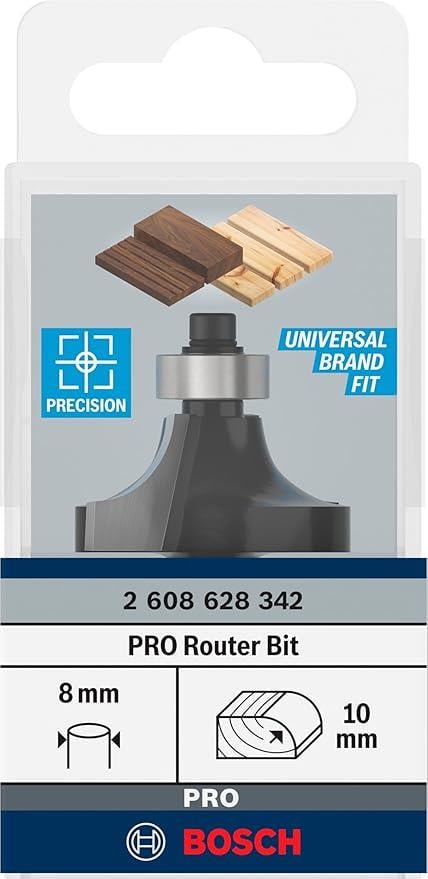 Bosch Professional Ahşap İçin Standart Yuvarlak Frezesi (Ahşap, Yarıçap 8 Mm, Çalışma Uzunluğu, El Frezesi Aksesuarı)