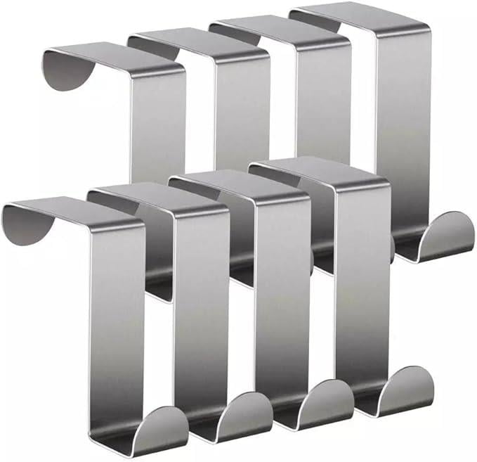 8 Parça Askılık Kapı Arkası Metal Askılık Amerikan Askılık Havluluk Banyo Askısı 8 Li Dolap Askısı