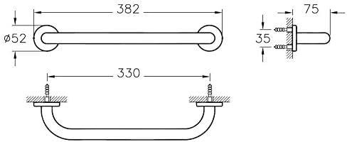 OUTLET VitrA Arkitekta A44277 Uzun Havluluk, 475 mm, Krom