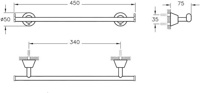 OUTLET VitrA Matrix A44578 Uzun Havluluk, Krom