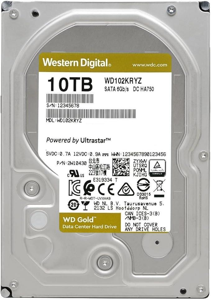 WD Gold Enterprise 102KRYZ Dahili Disk, 10 TB, 7200 Rpm, 3.5 inç
