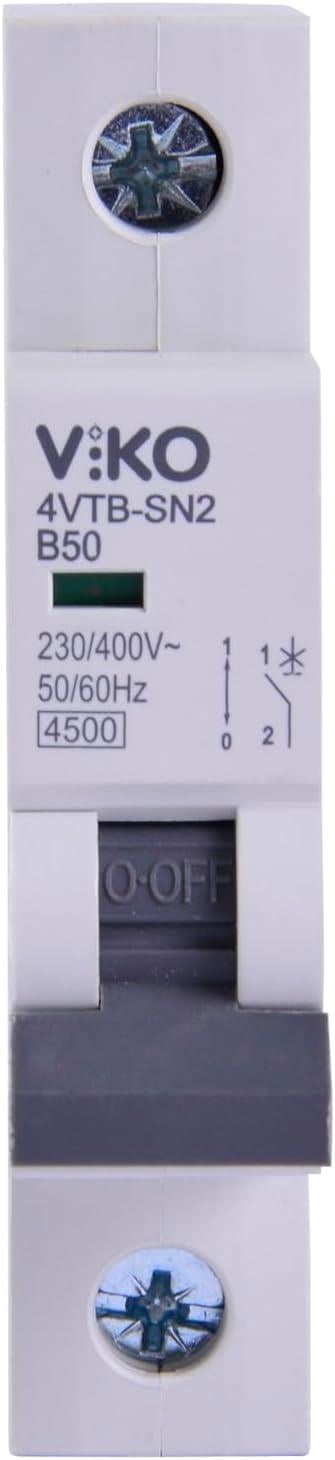 Viko 4VTB-1B50 Otomatik Sigorta 4,5kA B Tipi 1 Kutup 50A