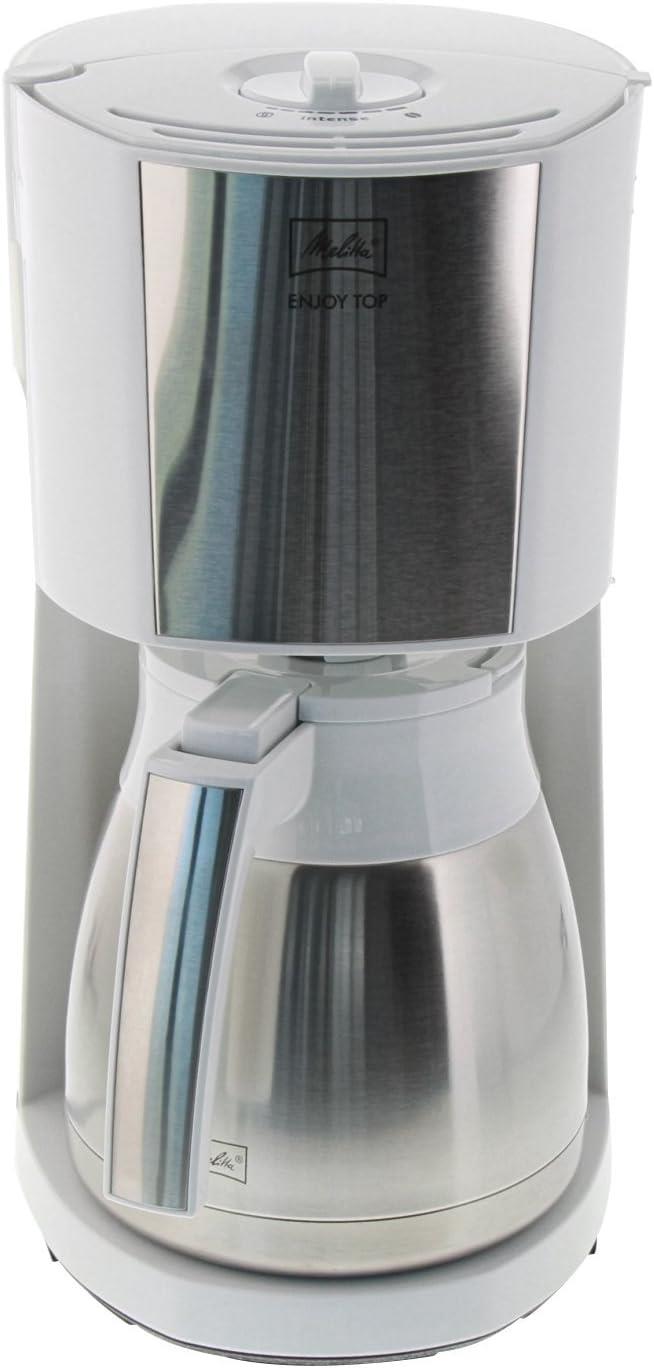 OUTLET Melitta Enjoy II Top Therm Termoslu Filtre Kahve Makinesi, Paslanmaz Çelik ve Plastik, 1.2 L Kapasitesi, 1000W, Damlama Durdurucu, Aroma Selector, Otomatik Kapanma, Beyaz
