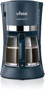 Ufesa Filtre Kahve Makinesi CG7114 Capriccio, 6 Fincan, 600 W, 0.6 L, Kalıcı Filtre, Damlama Durdurma, Otomatik Kapanma, Siyah