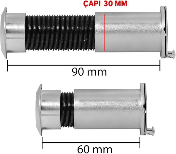 Kapaklı Kapı Dürbünü Çelik Kapı 60-90 mm