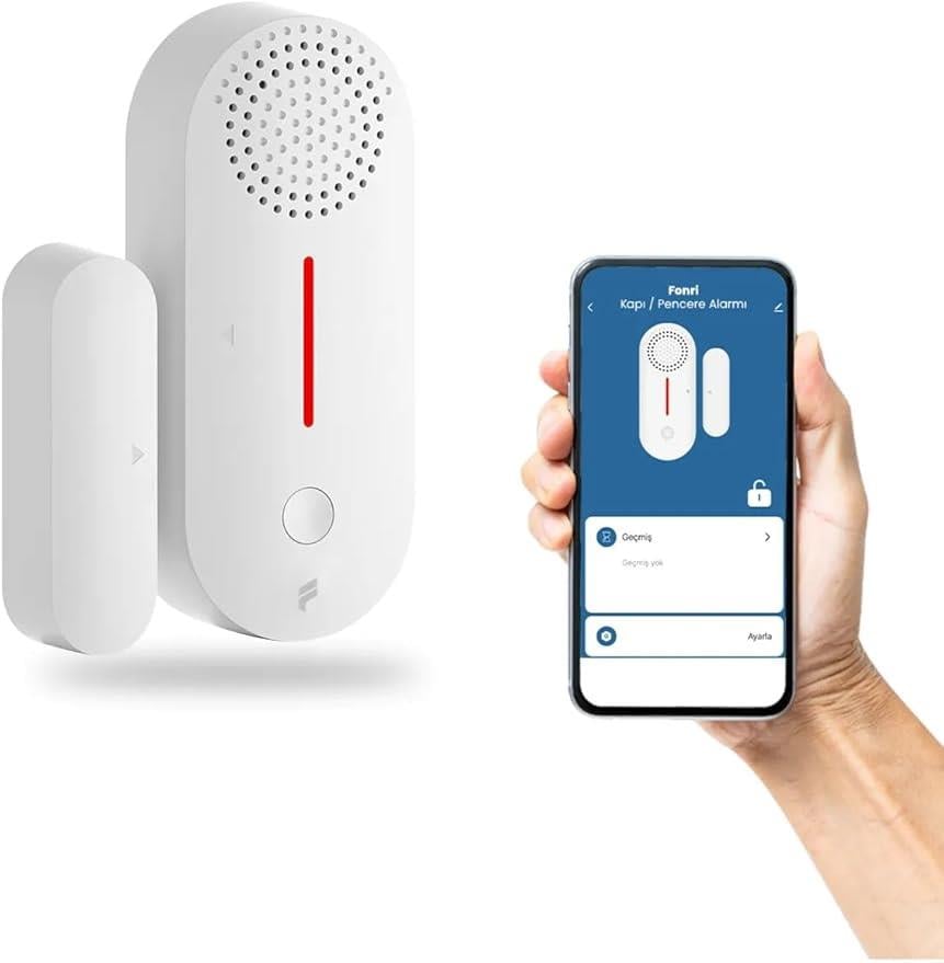 Fonri Akıllı Kablosuz Kapı Pencere Alarmı, Mobil Bildirim, Wifi, Uzaktan Takip, 2 Yıl Garantili ve Tuya Destekli (1)