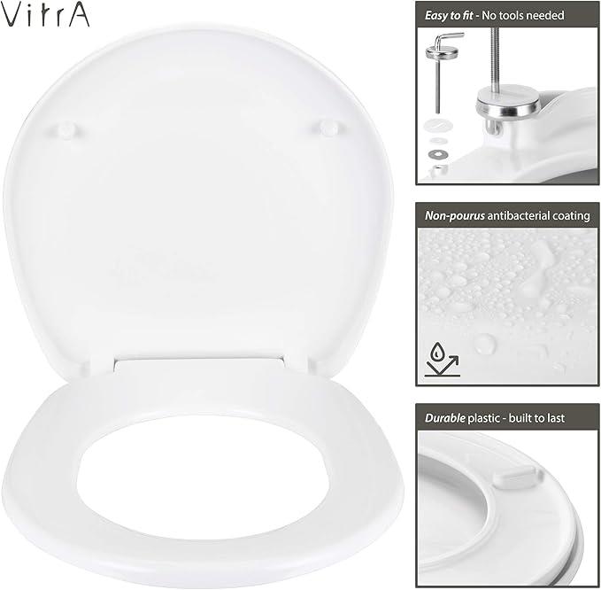 Vitra S10 109-003-901 Klozet Kapağı Universal Oval Form Nuvoplast Beyaz