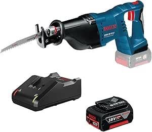OUTLET Bosch Professional GSA 18V-LI Akülü Panter Testere (18 Volt, 1 x 4,0 Ah Akü, Şarj Cihazı, Ahşapta kesme derinliği: 250 mm, 2.700 strok/dk, Karton Kutuda)