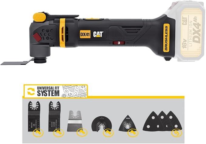 CAT DX41B 18Volt Kömürsüz Profesyonel Çok Amaçlı Devir Ayarlı Raspalama+14 Adet Aksesuar (Akü Dahil Değildir)