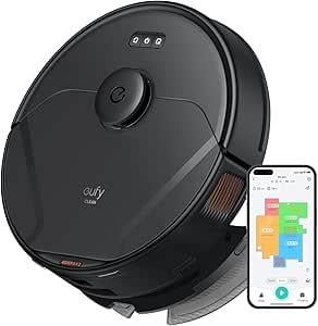 Eufy Clean X8 Pro Paspas Fonksiyonlu Robot Süpürge, Twin Turbine™ 2× 4.000Pa Emiş Gücü, Aktif Dolaşık Açıcı Fırça ve Halılardaki Evcil Hayvan Tüylerinin Derinlemesine Temizlenmesi için iPath™ L