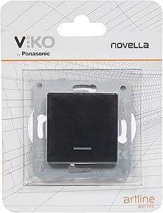 Viko Novella Siyahişik Anahtar Mekanizma+Düğme Kapak Çabuk Bağlanti Çarpma Karşıtı Çocuk Korumalı