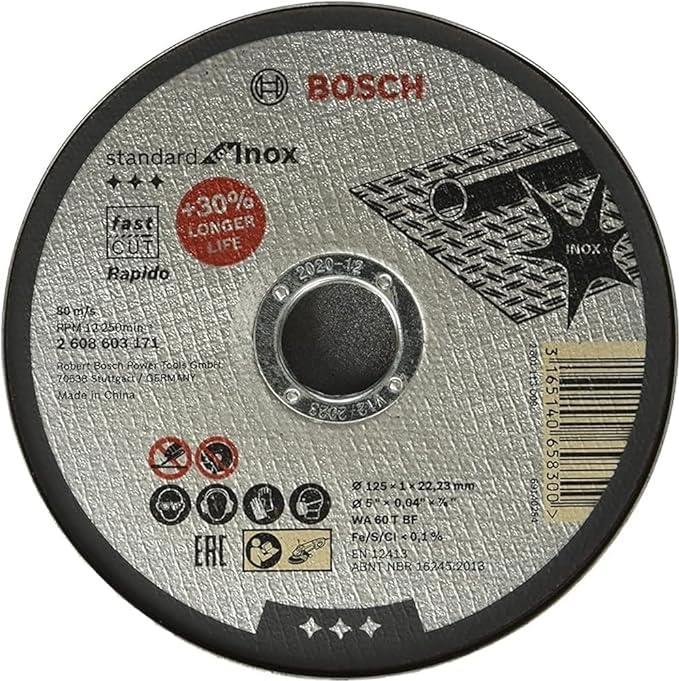 OUTLET Bosch için ayırma diski düz standart Inox- Rapido WA 60 T BF, 125 mm, 10-ER paket, 2608603255