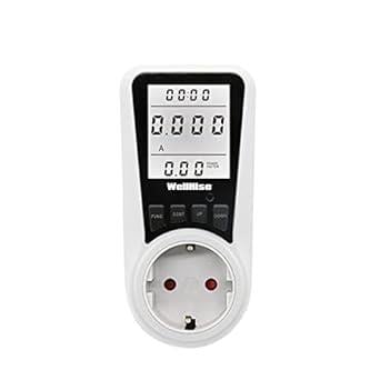 WellHise PM003+ Wattmetre 16A 3680W Işıklı Ekran Elektrik Tüketimi Ölçer