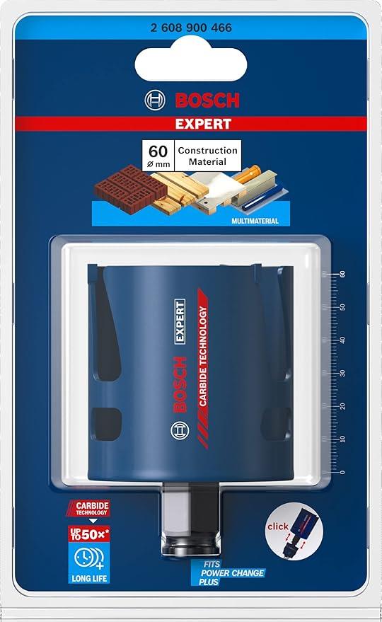 Bosch Professional 1x EXPERT Construction Material Delik Açma Testereleri (Yumuşak ahşap, Sunta, Tuğla, Yumuşak döşemeler, Fiber plastik GFK, CFK, Ã˜ 60 mm, Aksesuar Darbeli Matkap/Vidalama)