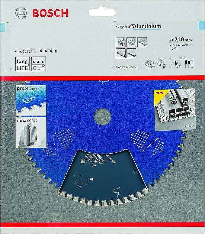 OUTLET Bosch Professional Accessories dairesel testere bıçağı Expert için alüminyum, 210 x 30 x 2,8 mm, diş sayısı 72, 1 adet, 2608644105