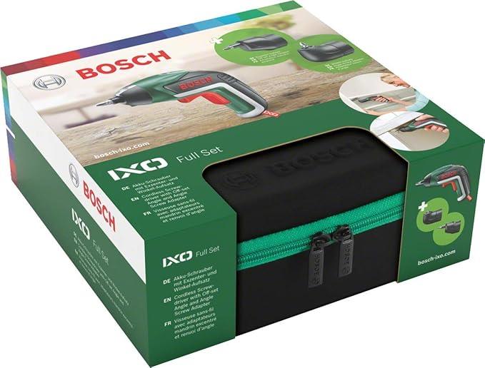OUTLET Bosch Akülü Vidalama IXO Köşe Mandreni ve Eksantrik Vidalama Mandreni, 10 Parça Vidalama Ucu Dahildir, USB şarj cihazı, Softcase çanta, 3,6 Volt Li-Ion Entegre Akü)
