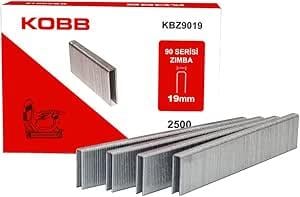 OUTLET KOBB KBZ9019 19mm 2500 Adet 90 Serisi Ağır Hizmet Tipi Zımba Teli, Gri