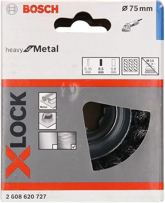 OUTLET Bosch Professional Heavy örgülü tencere fırçası (metal için, X-LOCK Ã˜ 75 mm, Ã˜ 125 mm için), 2608620727
