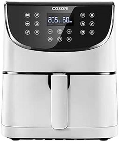 COSORI AİRFRYER, 1700W MAX XXL 5,5 L DİJİTAL DOKUNMATİK HAVA FRİTÖZLERİ, 100 TARİF YEMEK KİTABI VE 11 ÖNCEDEN AYARLANMIŞ FIRIN, YAĞSIZ SICAK BRÜLÖR, YAPIŞMAZ SEPET, BPA VE PFOA İÇERMEZ, BEYAZ