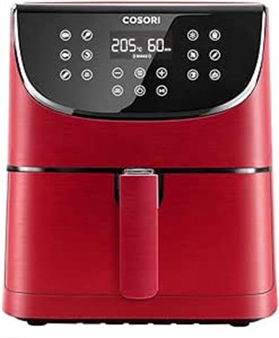 COSORI Airfryer, 1700W Max XXL 5,5 L Dijital Dokunmatik Hava Fritözleri, 100 Tarif Yemek Kitabı ve 11 önceden Ayarlanmış Fırın, Yağsız Sıcak Brülör, Yapışmaz Sepet, BPA ve PFOA içermez, Kırmızı