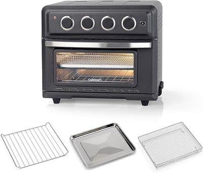 CUİSİNART TOA60E AİR FRYER MİNİ FIRIN, 7Sİ 1 ARADA FONKSİYON: SICAK HAVA FRİTÖZÜ, FIRIN, MANGAL, TOST MAKİNESİ, SICAK TUTMA FONKSİYONU, SİYAH