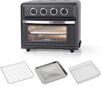 CUİSİNART TOA60E AİR FRYER MİNİ FIRIN, 7Sİ 1 ARADA FONKSİYON: SICAK HAVA FRİTÖZÜ, FIRIN, MANGAL, TOST MAKİNESİ, SICAK TUTMA FONKSİYONU, SİYAH