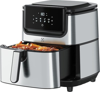 Electrolux E6AF1-6ST AirFryer 8 Programlı Dokunmatik LCD Ekranlı 7 L Sepet Kapasiteli, 5.4 L Kızartma Kapasitesi Sıcak Hava Fritözü