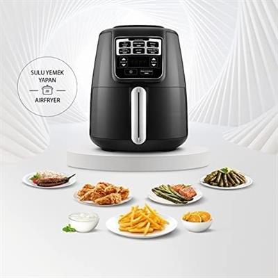 Karaca Air Pro Cook XL 2 In 1 Konuşan Airfryer Siyah Chrome