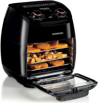 OUTLET kenwood HFP90.000BK 11 lt Kapasiteli 2000 Watt Air Fryer + Fırın, Siyah