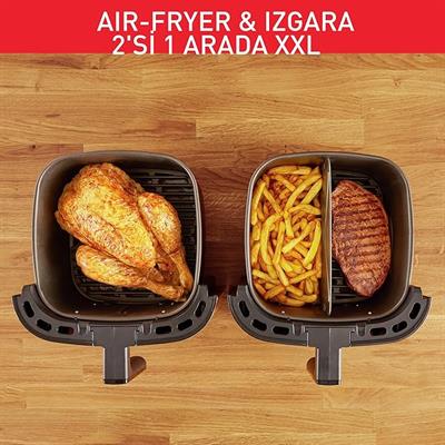 Tefal EY8018 Easy Fry & Grill & XXL Yağsız Fritöz Airfryer, 6.5 Litre Kapasite, Hava ile Kızartma & Izgara, Siyah - 7211004776