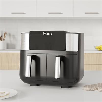 Ultenic K20 Airfryer, Çift Bölmeli Fritöz, 8 Litre XXL, 2850 W, Siyah