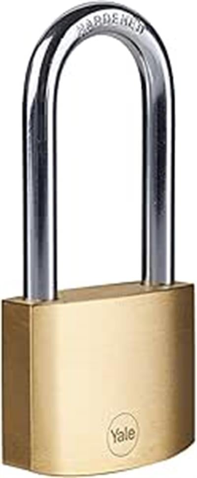 OUTLET Yale Y110B/50/166/1 - 50mm Pirinç Asma Kilit (Uzun Halka) - Yüksek Koruma - Sertleştirilmiş Çelik Halka - Çift Kilitleme - 3 anahtar