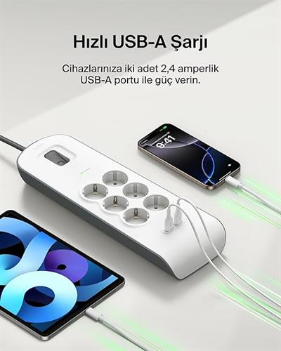 Belkin Surge Plus 6lı çoklu priz
