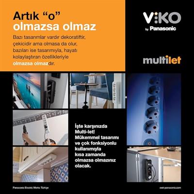 OUTLET Viko Multi-Let 6lı Anahtar-Toprak Klemen Ç.K Siyah Priz