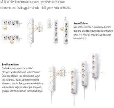 OUTLET Viko Multi-Let 6lı Anahtar-Toprak Klemen Ç.K Siyah Priz