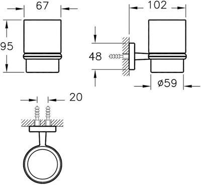OUTLET VitrA Q-Line A44993 Diş Fırçalığı, Krom
